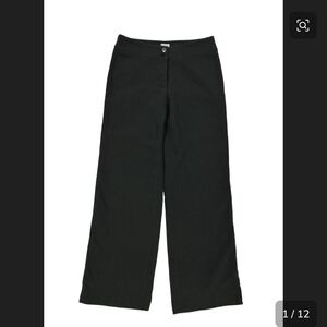Wintage Armani Collezioni Wide Leg Linen Charcoal Trousers